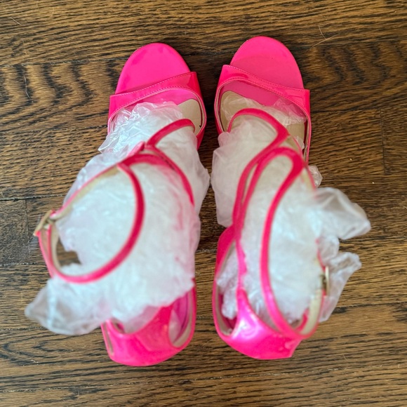 💕Jimmy Choo Leather Pink Strappy PeepToe Heels, Size 39.5 - Picture 8 of 13